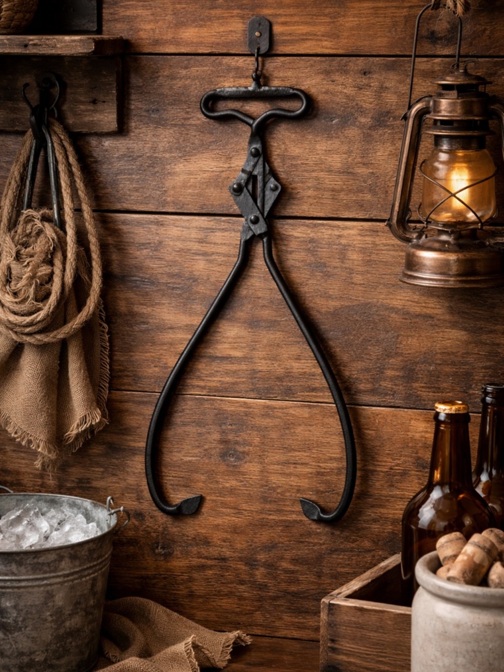 Antique Cast Iron Ice Tongs – Peoples Ice Co. – Large Block Ice Tongs, NY